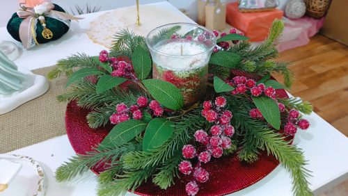 Πιατέλα με κερί Festive glitter