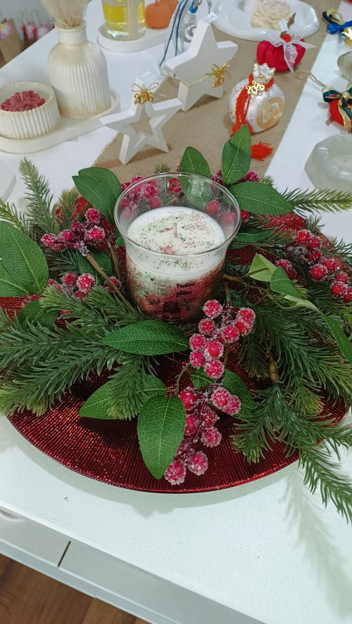 Πιατέλα με κερί Festive glitter