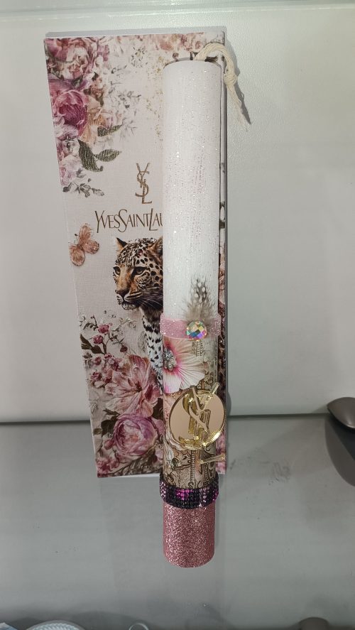 Luxury Χειροποίητη Πασχαλινή Λαμπάδα YSL με Κουτί – D by Demi